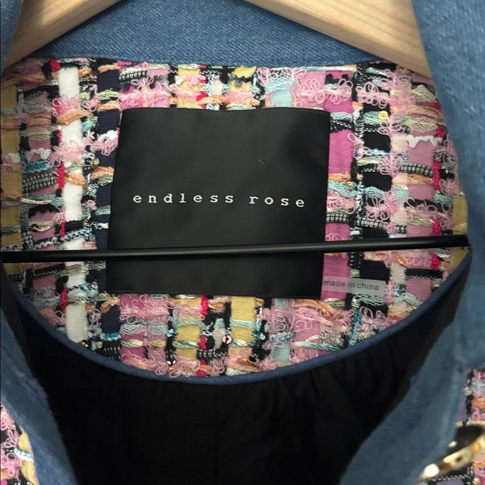 NWT Endless Rose Pink and Blue Tweed jacket size small - looks so Chanel - Picture 4 of 11